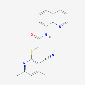 2-(3-cyano-4,6-dimethylpyridin-2-yl)sulfanyl-N-quinolin-8-ylacetamide