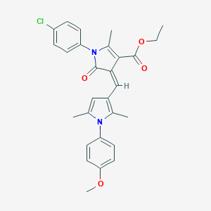 molecular formula C28H27ClN2O4 B298919 ethyl (4Z)-1-(4-chlorophenyl)-4-{[1-(4-methoxyphenyl)-2,5-dimethyl-1H-pyrrol-3-yl]methylidene}-2-methyl-5-oxo-4,5-dihydro-1H-pyrrole-3-carboxylate 