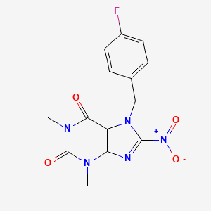 7-(4-fluorobenzyl)-1,3-dimethyl-8-nitro-1H-purine-2,6(3H,7H)-dione