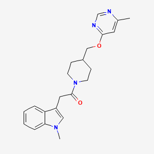 B2989191 2-(1-Methylindol-3-yl)-1-[4-[(6-methylpyrimidin-4-yl)oxymethyl]piperidin-1-yl]ethanone CAS No. 2379974-87-3