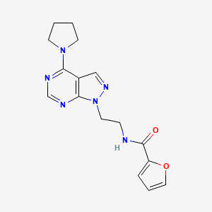 molecular formula C16H18N6O2 B2989197 N-(2-(4-(pyrrolidin-1-yl)-1H-pyrazolo[3,4-d]pyrimidin-1-yl)ethyl)furan-2-carboxamide CAS No. 1021123-11-4