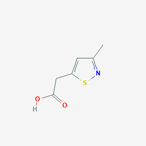 molecular formula C6H7NO2S B2989200 5-Isothiazoleacetic acid, 3-methyl- CAS No. 10284-40-9