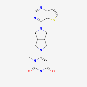1,3-Dimethyl-6-(5-thieno[3,2-d]pyrimidin-4-yl-1,3,3a,4,6,6a-hexahydropyrrolo[3,4-c]pyrrol-2-yl)pyrimidine-2,4-dione