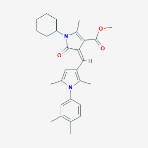 molecular formula C28H34N2O3 B298921 methyl 1-cyclohexyl-4-{[1-(3,4-dimethylphenyl)-2,5-dimethyl-1H-pyrrol-3-yl]methylene}-2-methyl-5-oxo-4,5-dihydro-1H-pyrrole-3-carboxylate 
