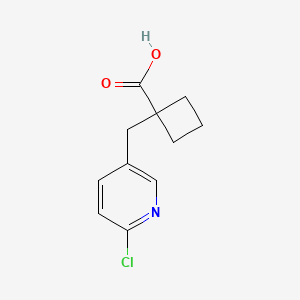 B2989212 1-[(6-Chloropyridin-3-yl)methyl]cyclobutane-1-carboxylic acid CAS No. 1556671-16-9