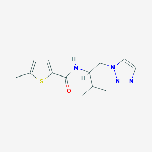 molecular formula C13H18N4OS B2989214 5-methyl-N-(3-methyl-1-(1H-1,2,3-triazol-1-yl)butan-2-yl)thiophene-2-carboxamide CAS No. 2034460-70-1