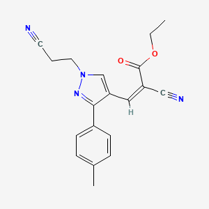 (Z)-ethyl 2-cyano-3-(1-(2-cyanoethyl)-3-(p-tolyl)-1H-pyrazol-4-yl)acrylate