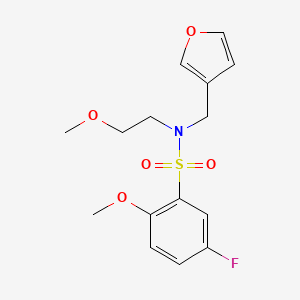 molecular formula C15H18FNO5S B2989221 5-fluoro-N-(furan-3-ylmethyl)-2-methoxy-N-(2-methoxyethyl)benzenesulfonamide CAS No. 1421512-45-9