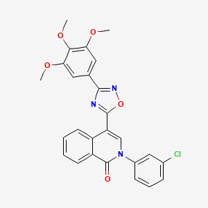 molecular formula C26H20ClN3O5 B2989231 2-(3-chlorophenyl)-4-[3-(3,4,5-trimethoxyphenyl)-1,2,4-oxadiazol-5-yl]isoquinolin-1(2H)-one CAS No. 1326930-31-7