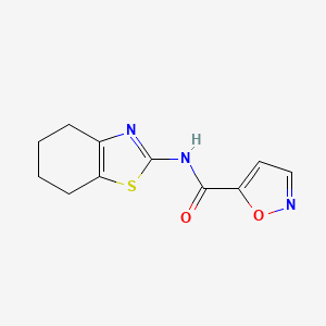 molecular formula C11H11N3O2S B2989247 N-(4,5,6,7-tetrahydrobenzo[d]thiazol-2-yl)isoxazole-5-carboxamide CAS No. 941868-79-7