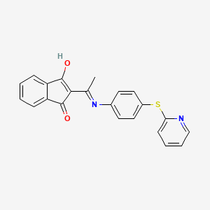 molecular formula C22H16N2O2S B2989249 2-(((4-(2-吡啶硫基)苯基)氨基)亚乙基)茚满-1,3-二酮 CAS No. 1023836-96-5