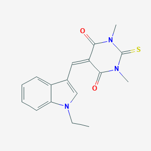 molecular formula C17H17N3O2S B298925 5-[(1-ethyl-1H-indol-3-yl)methylidene]-1,3-dimethyl-2-thioxodihydropyrimidine-4,6(1H,5H)-dione 