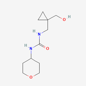molecular formula C11H20N2O3 B2989266 1-((1-(hydroxymethyl)cyclopropyl)methyl)-3-(tetrahydro-2H-pyran-4-yl)urea CAS No. 2034318-88-0