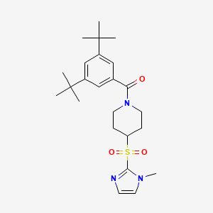 molecular formula C24H35N3O3S B2989268 (3,5-di-tert-butylphenyl)(4-((1-methyl-1H-imidazol-2-yl)sulfonyl)piperidin-1-yl)methanone CAS No. 2034357-50-9