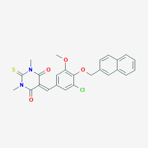 molecular formula C25H21ClN2O4S B298927 5-[3-chloro-5-methoxy-4-(naphthalen-2-ylmethoxy)benzylidene]-1,3-dimethyl-2-thioxodihydropyrimidine-4,6(1H,5H)-dione 