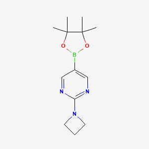 molecular formula C13H20BN3O2 B2989270 2-(Azetidin-1-yl)-5-(4,4,5,5-tetramethyl-1,3,2-dioxaborolan-2-yl)pyrimidine CAS No. 1448172-67-5