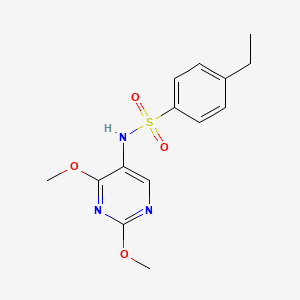 molecular formula C14H17N3O4S B2989273 N-(2,4-dimethoxypyrimidin-5-yl)-4-ethylbenzenesulfonamide CAS No. 2180010-34-6