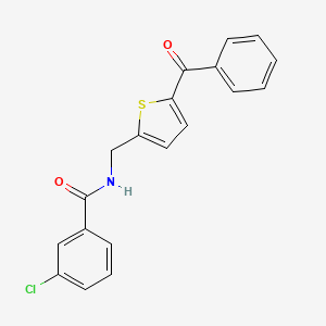 molecular formula C19H14ClNO2S B2989275 N-[(5-benzoylthiophen-2-yl)methyl]-3-chlorobenzamide CAS No. 1797761-47-7