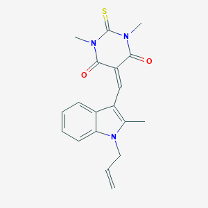 molecular formula C19H19N3O2S B298928 5-[(1-allyl-2-methyl-1H-indol-3-yl)methylene]-1,3-dimethyl-2-thioxodihydro-4,6(1H,5H)-pyrimidinedione 