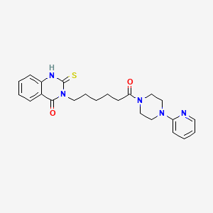 molecular formula C23H27N5O2S B2989283 3-[6-oxo-6-(4-pyridin-2-ylpiperazin-1-yl)hexyl]-2-sulfanylidene-1H-quinazolin-4-one CAS No. 422276-08-2