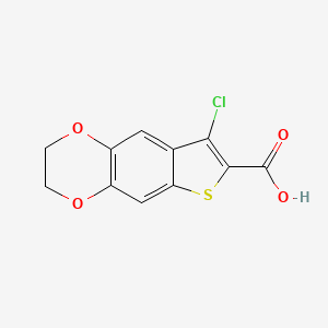 molecular formula C11H7ClO4S B2989285 8-Chloro-2,3-dihydrothieno[2,3-g][1,4]benzodioxine-7-carboxylic acid CAS No. 854357-34-9