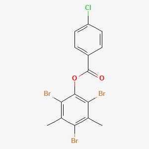 molecular formula C15H10Br3ClO2 B2989289 2,4,6-Tribromo-3,5-dimethylphenyl 4-chlorobenzenecarboxylate CAS No. 331461-40-6