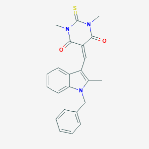 molecular formula C23H21N3O2S B298929 5-[(1-benzyl-2-methyl-1H-indol-3-yl)methylene]-1,3-dimethyl-2-thioxodihydro-4,6(1H,5H)-pyrimidinedione 
