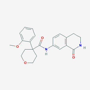 molecular formula C22H24N2O4 B2989290 4-(2-methoxyphenyl)-N-(1-oxo-1,2,3,4-tetrahydroisoquinolin-7-yl)tetrahydro-2H-pyran-4-carboxamide CAS No. 1421462-38-5