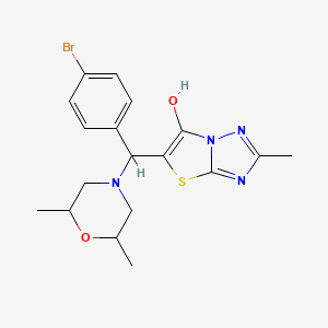 molecular formula C18H21BrN4O2S B2989295 5-((4-溴苯基)(2,6-二甲基吗啉)甲基)-2-甲基噻唑并[3,2-b][1,2,4]三唑-6-醇 CAS No. 1005050-54-3