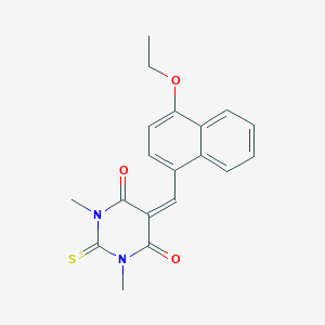 molecular formula C19H18N2O3S B298930 5-[(4-Ethoxynaphthalen-1-yl)methylidene]-1,3-dimethyl-2-sulfanylidene-1,3-diazinane-4,6-dione CAS No. 6340-01-8