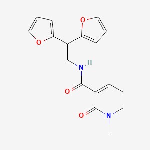 molecular formula C17H16N2O4 B2989301 N-(2,2-di(furan-2-yl)ethyl)-1-methyl-2-oxo-1,2-dihydropyridine-3-carboxamide CAS No. 2309342-18-3