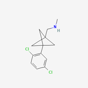 molecular formula C13H15Cl2N B2989304 1-[3-(2,5-Dichlorophenyl)-1-bicyclo[1.1.1]pentanyl]-N-methylmethanamine CAS No. 2287287-80-1