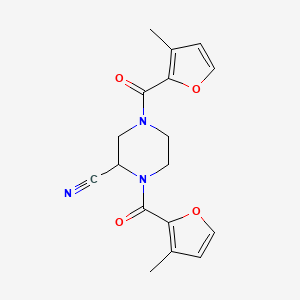 1,4-Bis(3-methylfuran-2-carbonyl)piperazine-2-carbonitrile