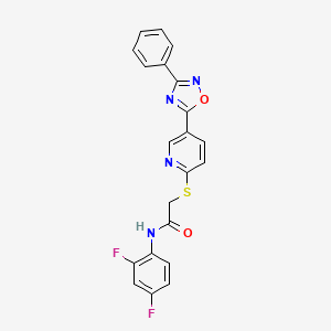 N-(2,4-difluorophenyl)-2-((5-(3-phenyl-1,2,4-oxadiazol-5-yl)pyridin-2-yl)thio)acetamide