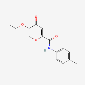 molecular formula C15H15NO4 B2989311 5-ethoxy-4-oxo-N-(p-tolyl)-4H-pyran-2-carboxamide CAS No. 1105220-71-0