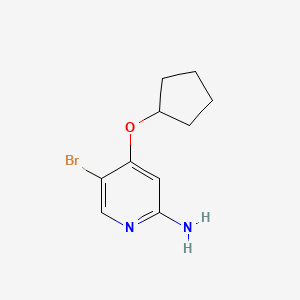 molecular formula C10H13BrN2O B2989315 5-溴-4-环戊氧基吡啶-2-胺 CAS No. 1861872-87-8