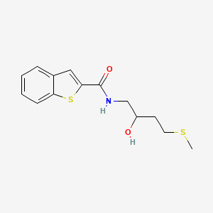 molecular formula C14H17NO2S2 B2989323 N-(2-Hydroxy-4-methylsulfanylbutyl)-1-benzothiophene-2-carboxamide CAS No. 2320889-20-9