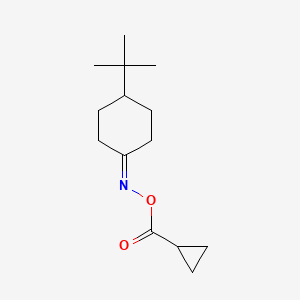 molecular formula C14H23NO2 B2989327 1-(Tert-butyl)-4-{[(cyclopropylcarbonyl)oxy]imino}cyclohexane CAS No. 439107-92-3