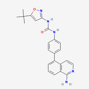 molecular formula C23H23N5O2 B2989328 1-[4-(1-Aminoisoquinolin-5-Yl)phenyl]-3-(5-Tert-Butyl-1,2-Oxazol-3-Yl)urea CAS No. 1481641-08-0