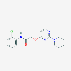 molecular formula C18H21ClN4O2 B2989329 N-(2-chlorophenyl)-2-((6-methyl-2-(piperidin-1-yl)pyrimidin-4-yl)oxy)acetamide CAS No. 1226440-96-5