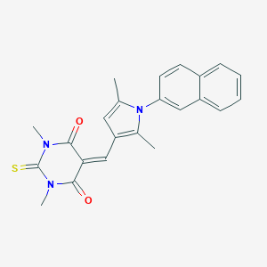 molecular formula C23H21N3O2S B298933 5-{[2,5-dimethyl-1-(naphthalen-2-yl)-1H-pyrrol-3-yl]methylidene}-1,3-dimethyl-2-thioxodihydropyrimidine-4,6(1H,5H)-dione 