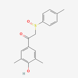 molecular formula C17H18O3S B2989335 1-(4-Hydroxy-3,5-dimethylphenyl)-2-[(4-methylphenyl)sulfinyl]-1-ethanone CAS No. 344279-92-1