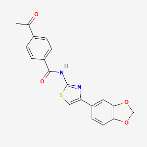 4-acetyl-N-(4-(benzo[d][1,3]dioxol-5-yl)thiazol-2-yl)benzamide