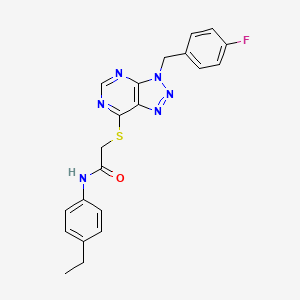 molecular formula C21H19FN6OS B2989350 N-(4-ethylphenyl)-2-((3-(4-fluorobenzyl)-3H-[1,2,3]triazolo[4,5-d]pyrimidin-7-yl)thio)acetamide CAS No. 863453-27-4