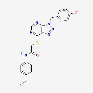 molecular formula C21H19FN6OS B2989350 N-(4-乙基苯基)-2-((3-(4-氟苄基)-3H-[1,2,3]三唑并[4,5-d]嘧啶-7-基)硫代)乙酰胺 CAS No. 863453-27-4