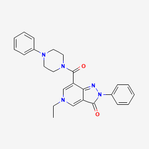 molecular formula C25H25N5O2 B2989359 5-ethyl-2-phenyl-7-(4-phenylpiperazine-1-carbonyl)-2H-pyrazolo[4,3-c]pyridin-3(5H)-one CAS No. 921880-68-4