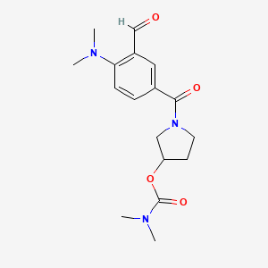 molecular formula C17H23N3O4 B2989373 [1-[4-(Dimethylamino)-3-formylbenzoyl]pyrrolidin-3-yl] N,N-dimethylcarbamate CAS No. 2224237-02-7