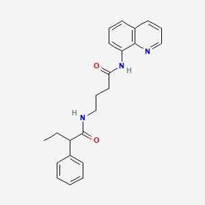 molecular formula C23H25N3O2 B2989379 N-(4-oxo-4-(quinolin-8-ylamino)butyl)-2-phenylbutanamide CAS No. 1251561-03-1
