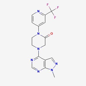 4-(1-Methylpyrazolo[3,4-d]pyrimidin-4-yl)-1-[2-(trifluoromethyl)pyridin-4-yl]piperazin-2-one