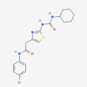 N-(4-bromophenyl)-2-(2-(3-cyclohexylureido)thiazol-4-yl)acetamide